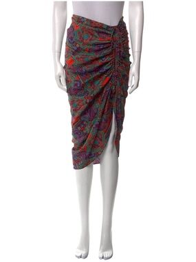 Veronica Beard Ruched Paisley Midi Skirt - your curves will love this skirt